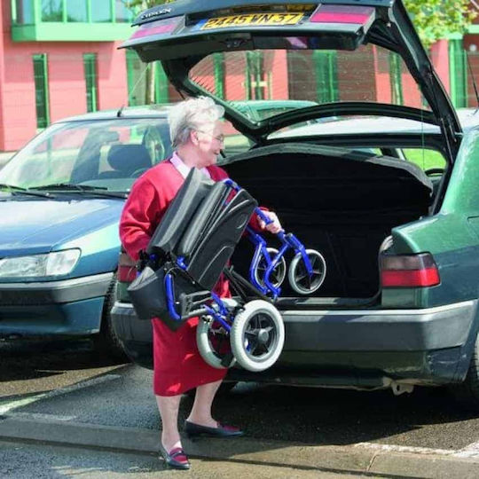 Invacare Alu Lite Scaun cu rotile Tip de lumină cu Pliabil înapoi 45.5cm Albastru