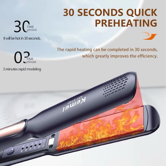 Kemei KM-3140 Πρέσα Μαλλιών με Κεραμικές Πλάκες 40W