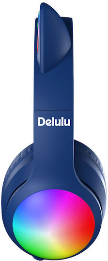 Kiddoboo Delulu Bluetooth Wireless Over Ear Headphones with 8 hours of Operation Blue