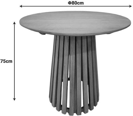 Kenda Outdoor Dinner Free Standing Wood Table Natural 80x80x75cm