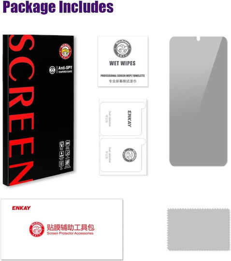 Enkay Privacy Full Face Tempered Glass Μαύρο (Redmi 15C 4G)