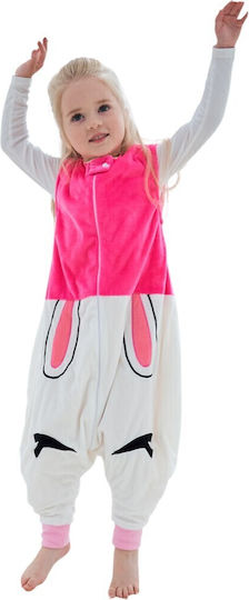 Queen Mother Winter Sleeping Bag with Feet White-pink