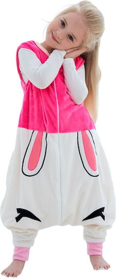 Queen Mother Winter Sleeping Bag with Feet White-pink