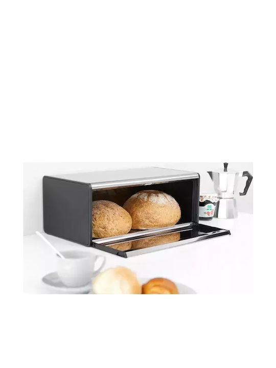 Brabantia Bread Box with Lid Inox Gray 25x46.5x18.7cm