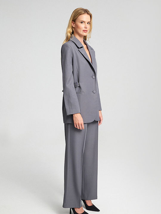 Kendra Women's Fabric Trousers Grey
