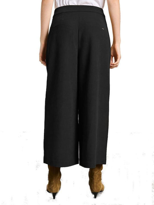 Damen Hoch tailliert Stoff Hose Black