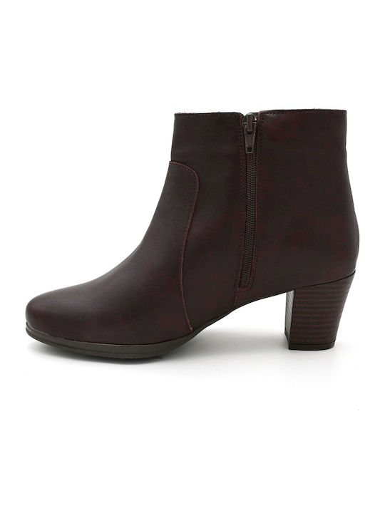 Leather Women's Ankle Boots Brown