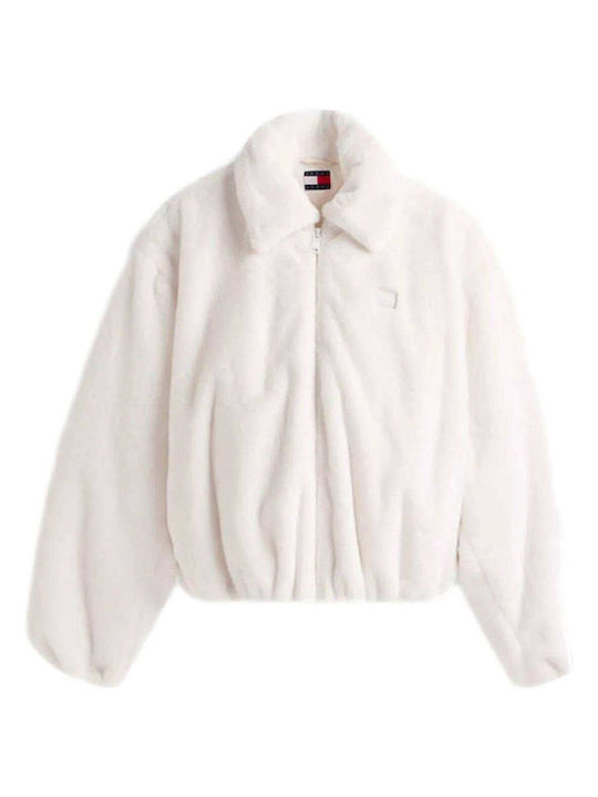 Κοντό Γυναικείο Bomber Jacket Λευκό