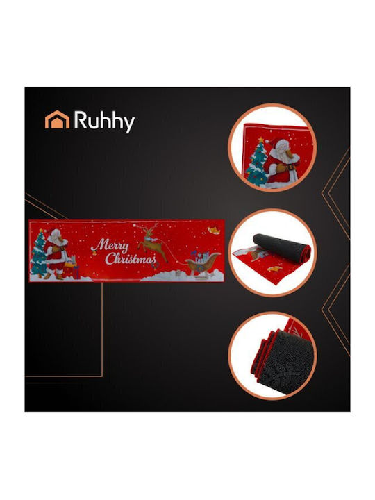 Ruhhy Christmas Tablecloth Runner Plush Red L160xW50cm.