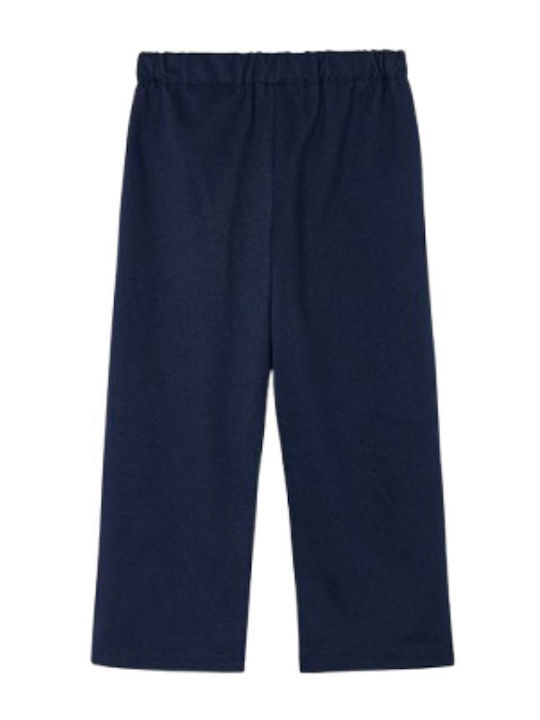 Kinder Schlaghose Stoff Marineblau Lang