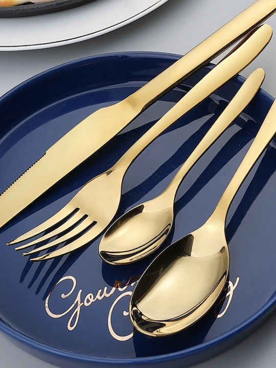 Set Linguri Cafea Ceai Inox Maro 20cm 6 Bucăți