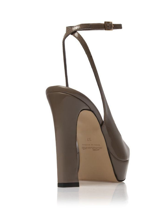 Patent Leather Brown Heels