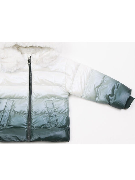 Kinder Steppjacke Kurz mit Kapuze Mehrfarbig