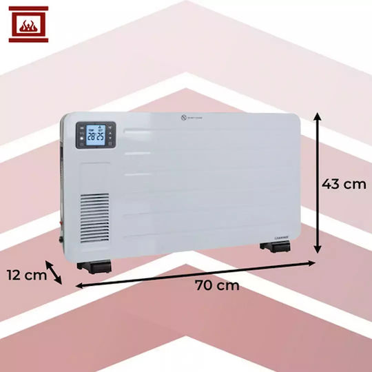 Kaminer Ziflo Convector Heater Floor 2300W with Electronic Thermostat and WiFi White