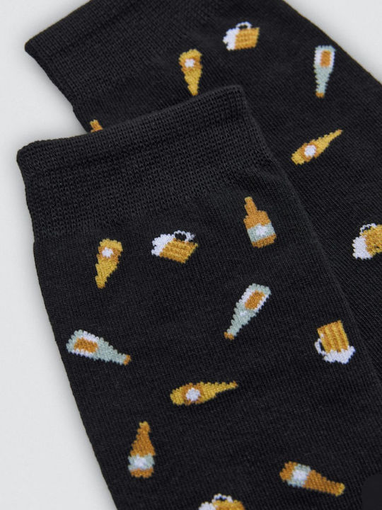 Ysabel Men's Patterned Socks Black