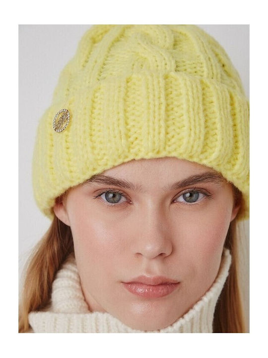 Beanie Frauen Beanie Gestrickt in Gelb Farbe