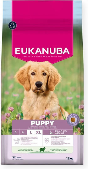 Eukanuba 12kg Ξηρά Τροφή για Κουτάβια Μεγαλόσωμων Φυλών με Αρνί