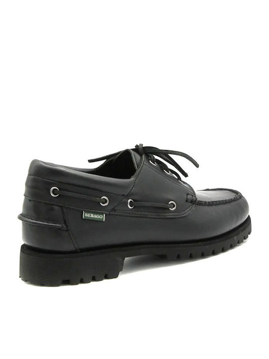 Waxy Ανδρικά Boat Shoes σε Μαύρο Χρώμα