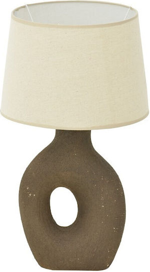 Pakketo Ceramic Table Lamp for Socket E27 with Gray Shade and Base