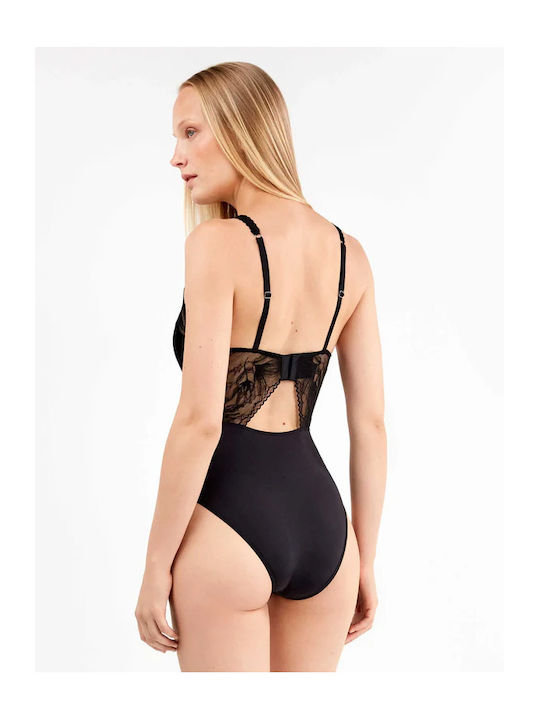 Gisela Κορμάκι Γυναικείο Δαντέλα Regular Fit 2/10125u Black