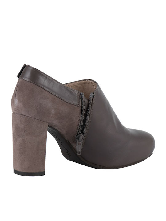 Leder Stiefeletten Damen Gray