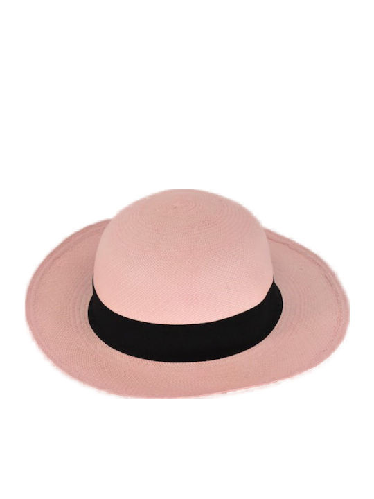 Stamion Wicker Women's Panama Hat Pink