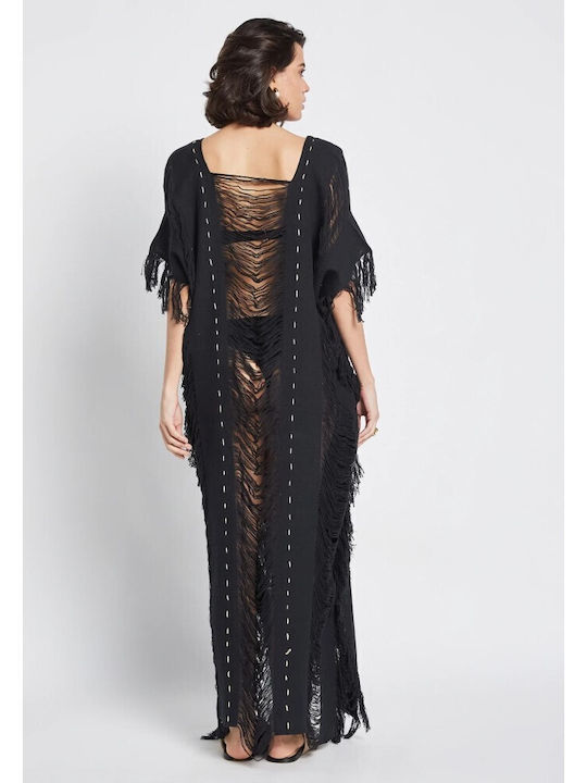 Be Sunset Women's Caftan Beachwear Black