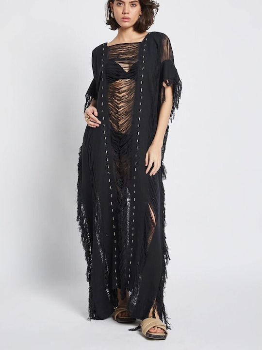Be Sunset Women's Caftan Beachwear Black
