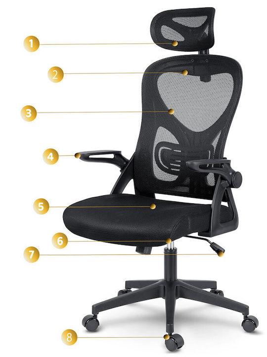 Reclining Office Chair with Adjustable Arms Black Sofotel
