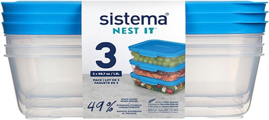Sistema Σετ Δοχεία Φαγητού Μπλε 3τμχ