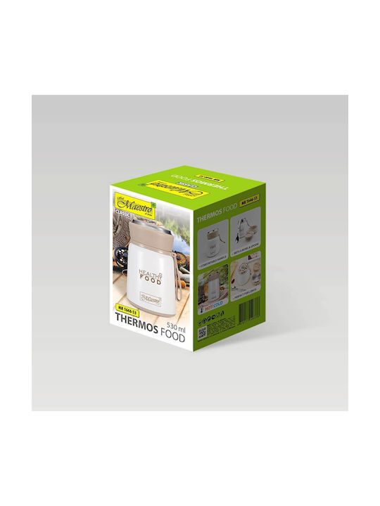 Maestro Cutie pentru Mâncare Termos Inox Alb 800ml 1buc