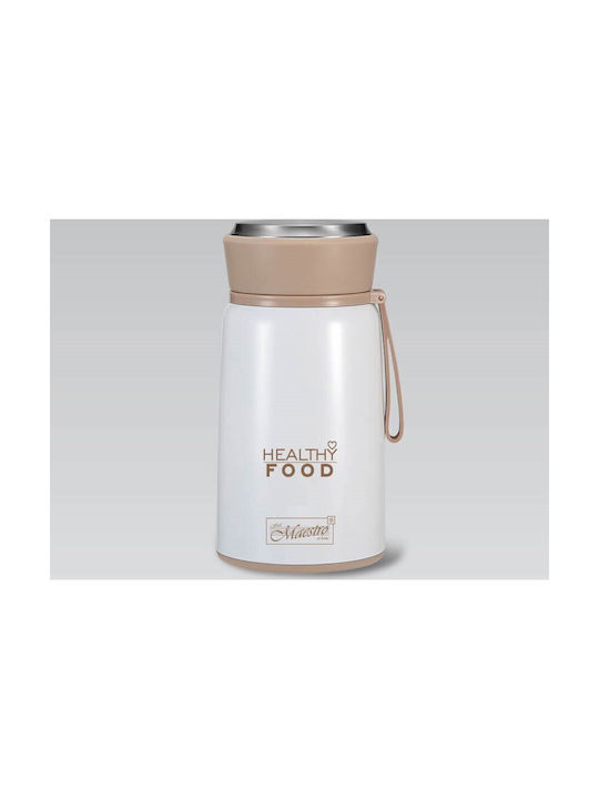 Maestro Cutie pentru Mâncare Termos Inox Alb 800ml 1buc