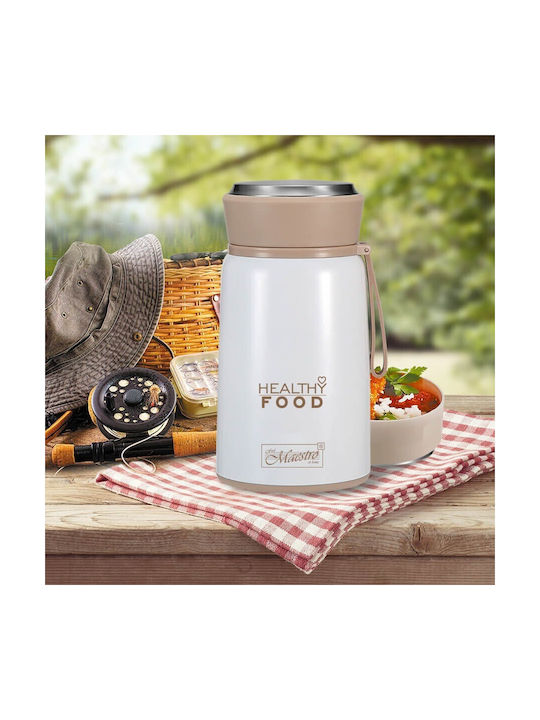 Maestro Cutie pentru Mâncare Termos Inox Alb 800ml 1buc