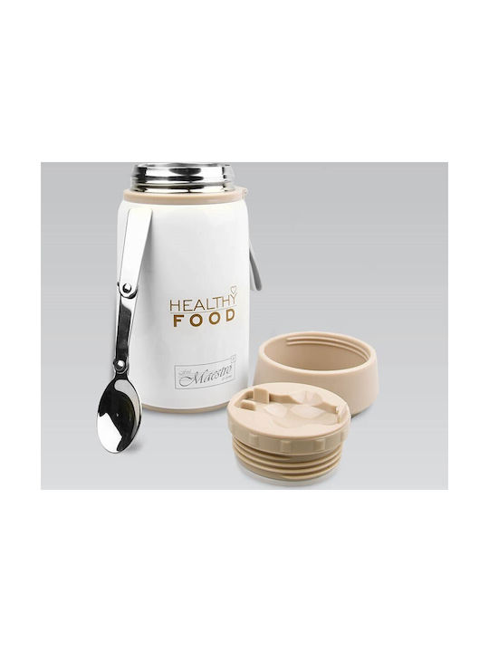 Maestro Cutie pentru Mâncare Termos Inox Alb 800ml 1buc