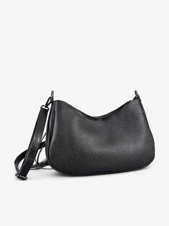Leather Women's Hobo Bag Black