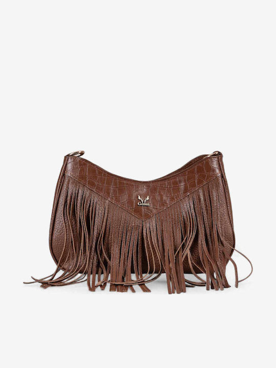 Leder Damentasche Schultertasche Braun