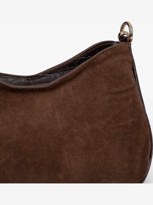 Leder Damentasche Schultertasche Brown suede