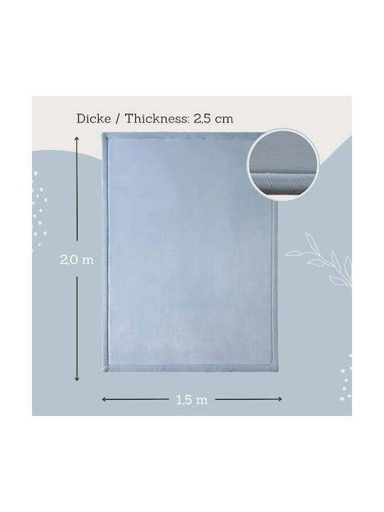 Hakuna Matte Χειροποίητο Παιδικό Χαλί Γαλάζιο 200x150cm Πάχους 25mm