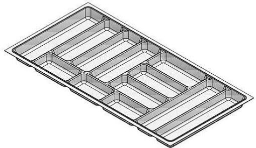 Agoform Tăvi Pentru Tacâmuri De Sertar Din Plastic 24x48x6cm Gri