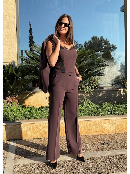 Derpouli Γυναικείο Σακάκι Brown