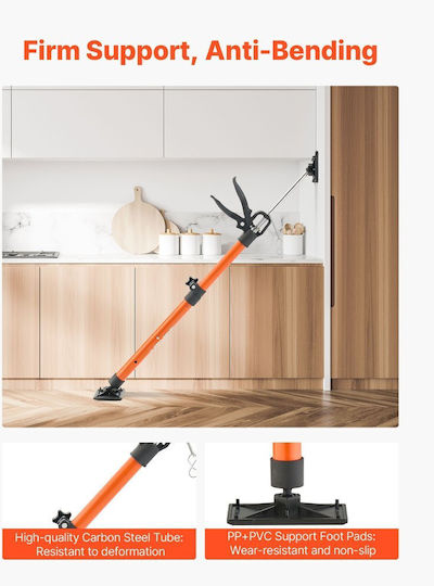 Vevor Cabinet Jack Support Post 2 Pieces Telescopic Quick Support Steel Rod 54-155 Cm Adjustable Third Hand System Capacity Up To 70 Kg Cabinet Installation Drywall Lifting Load Bars