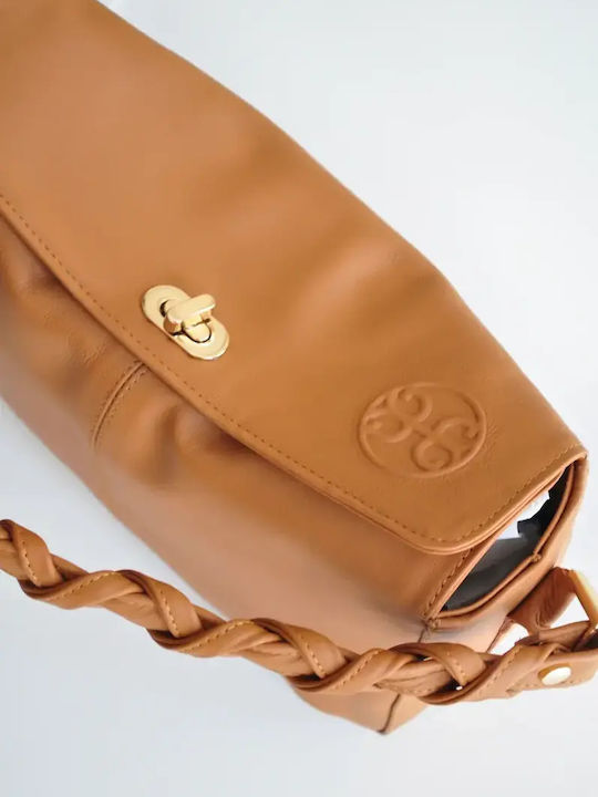 Leder Damentasche Schultertasche Tabac Braun