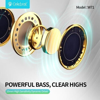 Celebrat W71 In-ear Bluetooth Handsfree Earphones with Charging Case White
