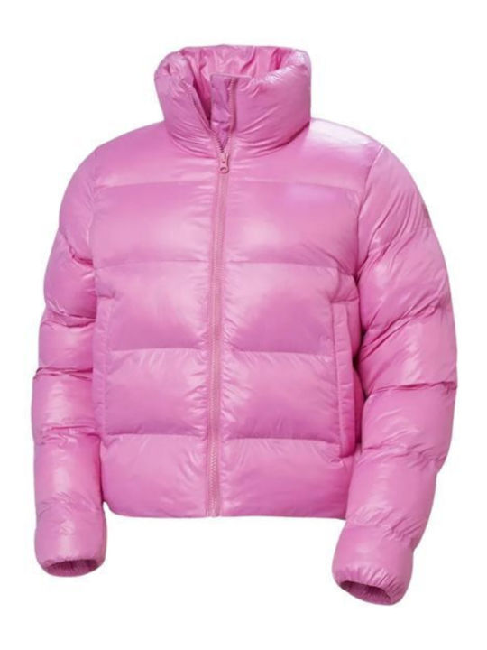 Kurz Damen Puffer Jacke für Winter Rosa