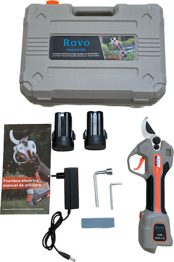 Rovo FV2 Pro Foarfecă de tăiere Baterie Brushless 16.8V 2x2Ah cu Diametru Maxim de Tăiere 30mm în Geantă de Transport