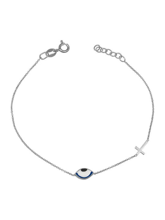 Damen Armband Kette mit Design Auge aus Silber