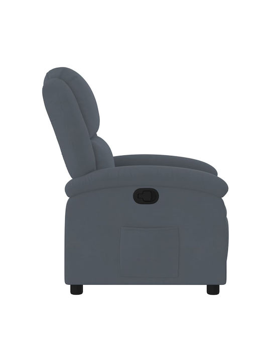 Relaxsessel mit Fußhocker Samt Dark Grey 71x86.5x99.5cm