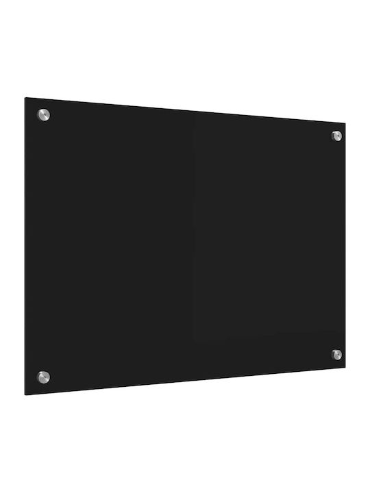 Vidaxl Kitchen Back Panel Black 70 x 50 x 0.8 cm Tempered Glass