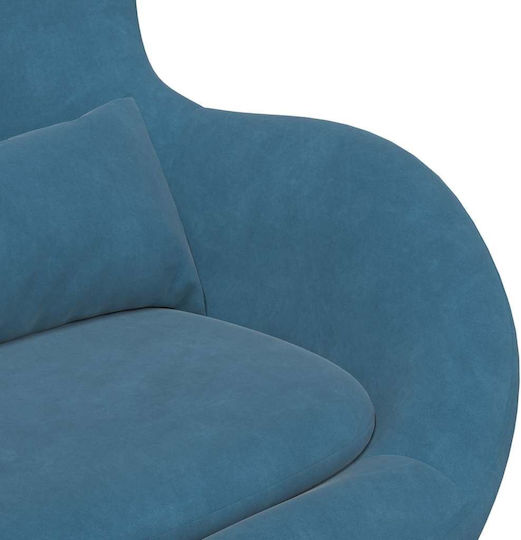 Armchair with Footstool Blue 63x73x90cm
