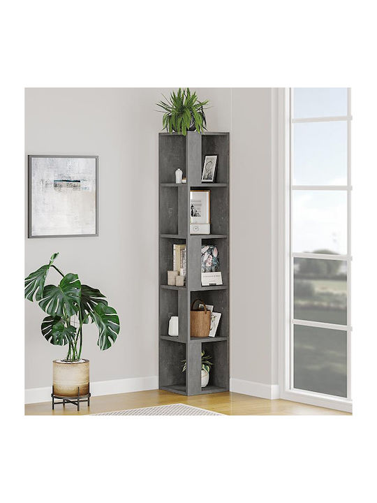Corner Bookcase Piano Gray 31.4x31.4x158.9cm
